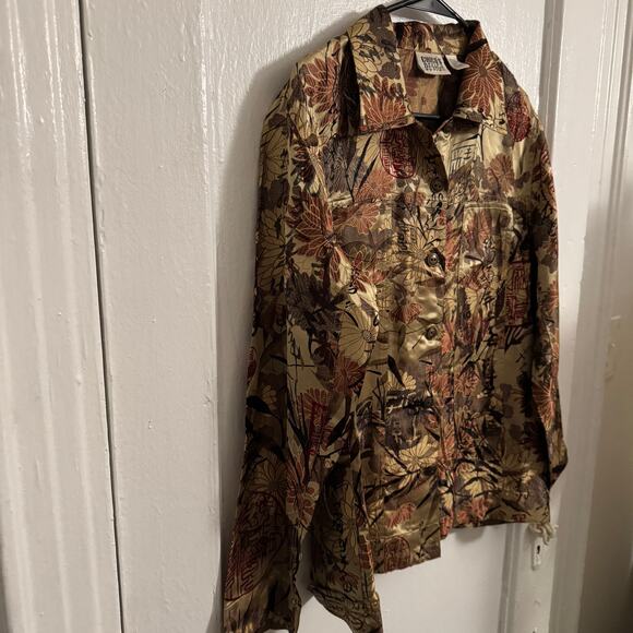 Boho Bohemian Silk Blend Eastern Style Gold Tones Witchy Celestial Abstract - Picture 3 of 10